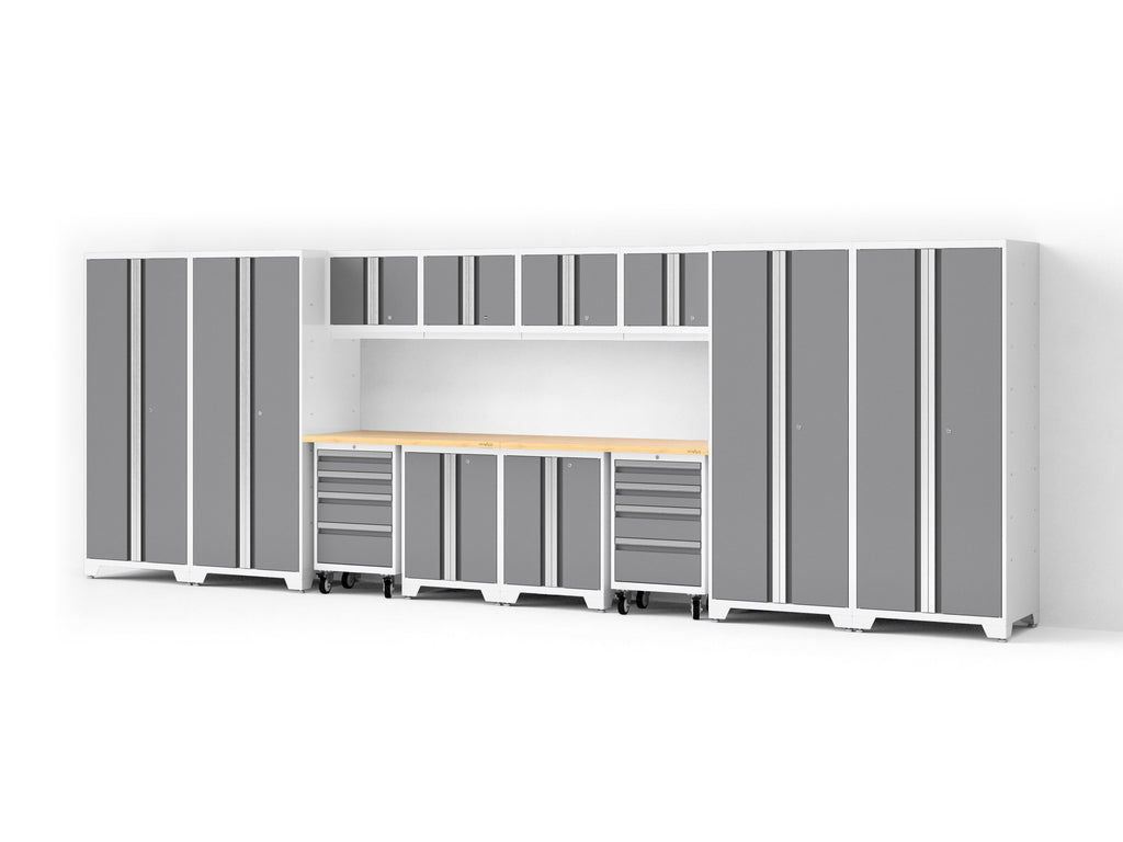 Bold XL 14-Piece Heavy-Duty Steel Garage Cabinet Set with Deep Storage