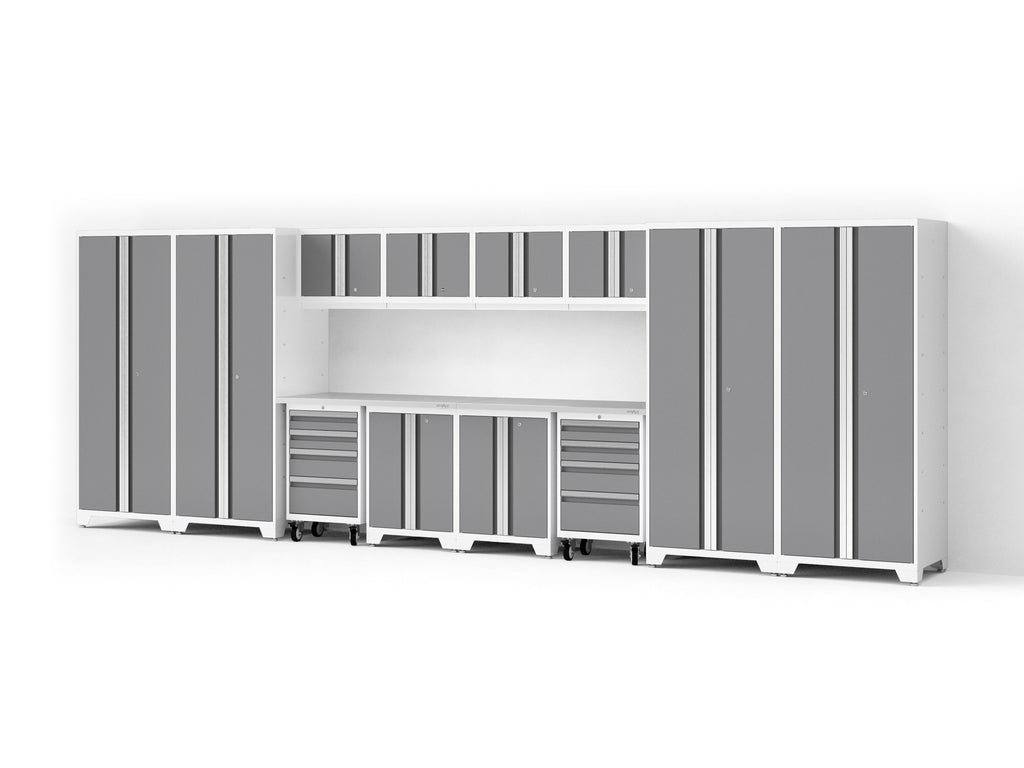 Bold XL 14-Piece Heavy-Duty Steel Garage Cabinet Set with Deep Storage