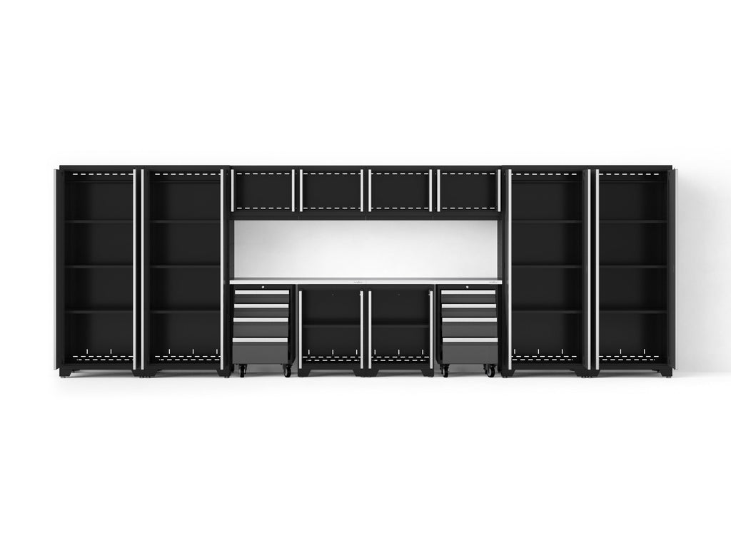 Bold XL 14-Piece Heavy-Duty Steel Garage Cabinet Set with Deep Storage