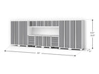 Bold XL 14-Piece Heavy-Duty Steel Garage Cabinet Set with Deep Storage