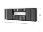 Bold XL 14-Piece Heavy-Duty Steel Garage Cabinet Set with Deep Storage