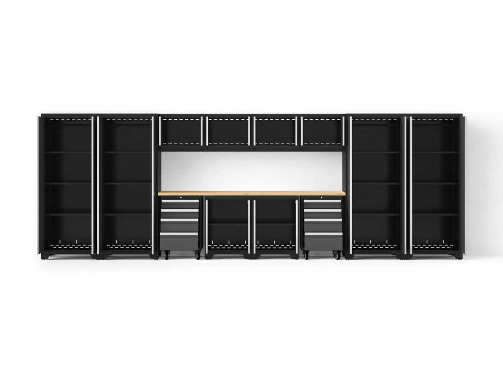 Bold XL 14-Piece Heavy-Duty Steel Garage Cabinet Set with Deep Storage