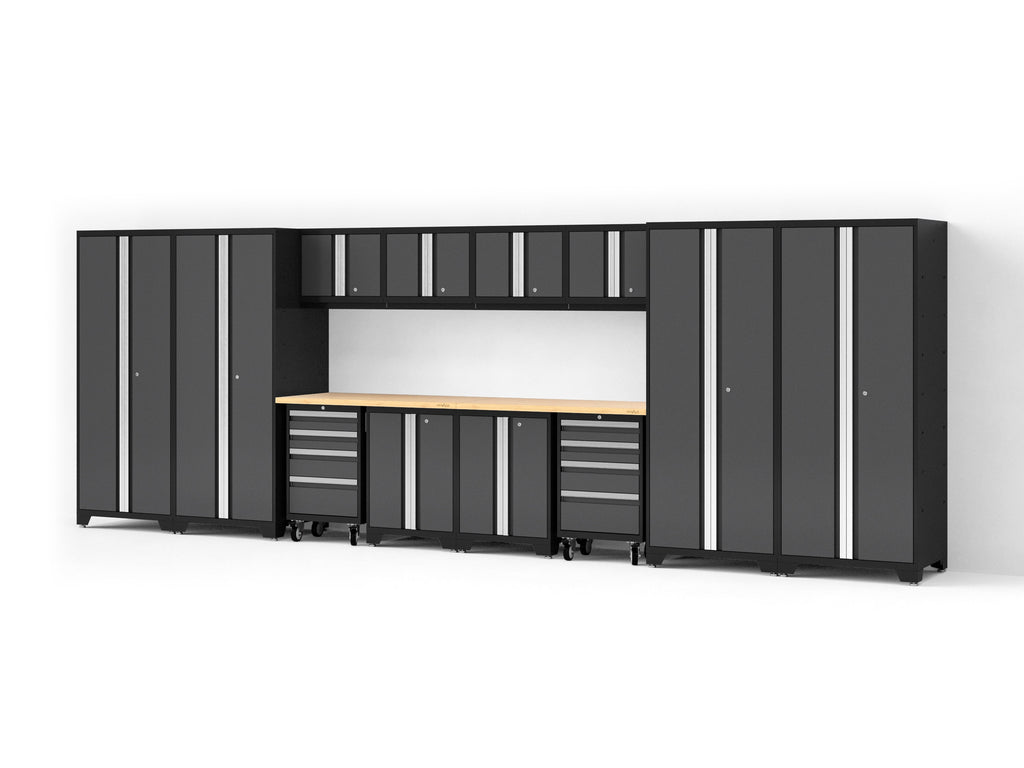 Bold XL 14-Piece Heavy-Duty Steel Garage Cabinet Set with Deep Storage