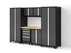 Bold XL 7-Piece Garage Cabinetry Set: Heavy-Duty 20-24 Gauge Steel, Fully Welded