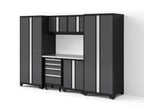 Bold XL 7-Piece Garage Cabinetry Set: Heavy-Duty 20-24 Gauge Steel, Fully Welded
