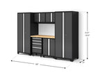 Bold XL 7-Piece Garage Cabinetry Set: Heavy-Duty 20-24 Gauge Steel, Fully Welded