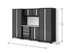 Bold XL 7-Piece Garage Cabinetry Set: Heavy-Duty 20-24 Gauge Steel, Fully Welded