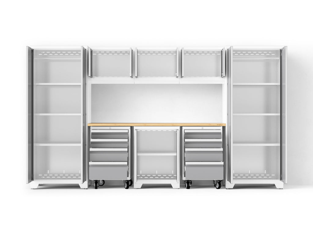 Bold XL 9-Piece Garage Cabinet Set Extra-Deep Steel Storage
