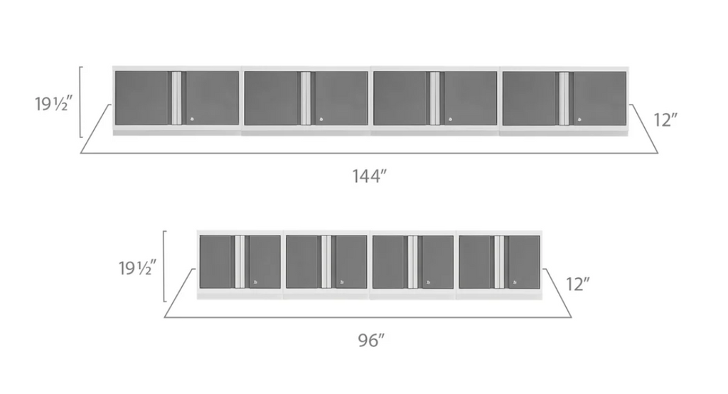NewAge Garage Cabinets BOLD Series 8-Piece Platinum Wall