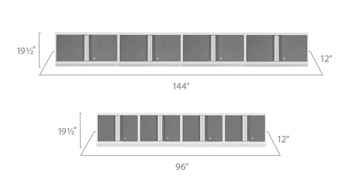NewAge Garage Cabinets BOLD Series 8-Piece Platinum Wall