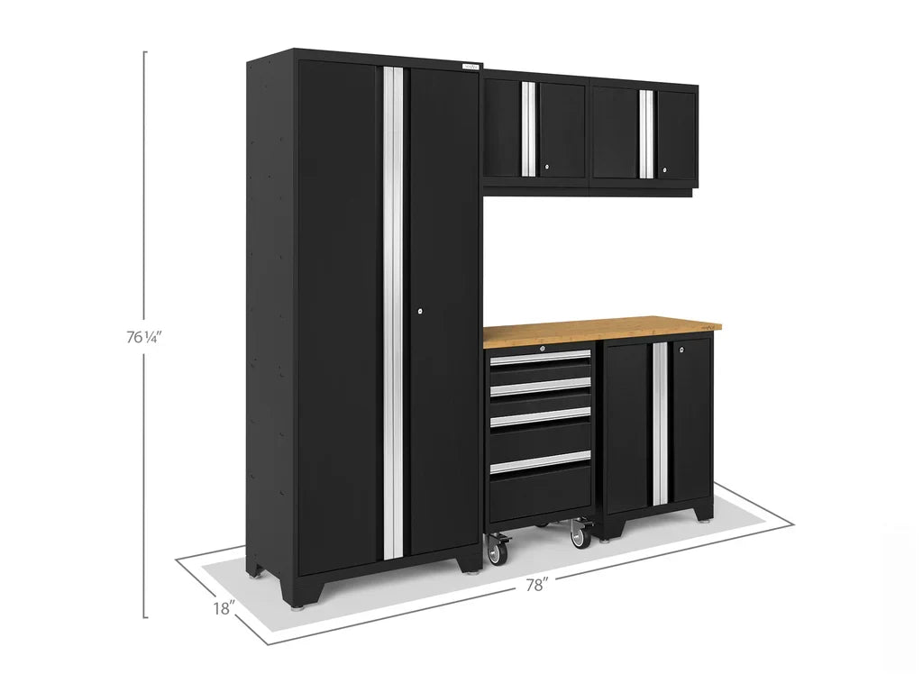 Newage Garage Cabinets BOLD Series Black 6-Piece Set