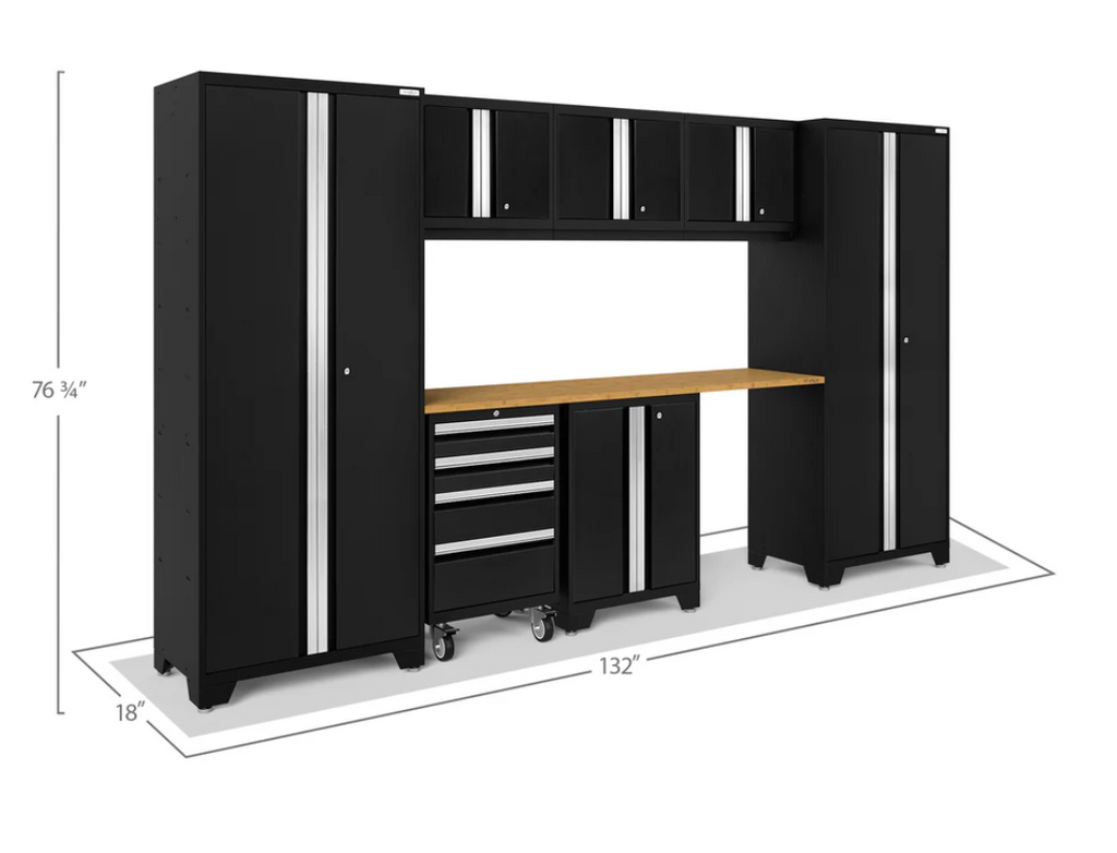 NewAge Garage Cabinets BOLD Series Black 8-Piece Set