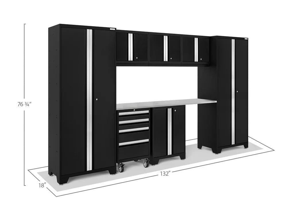 NewAge Garage Cabinets BOLD Series Black 8-Piece Set