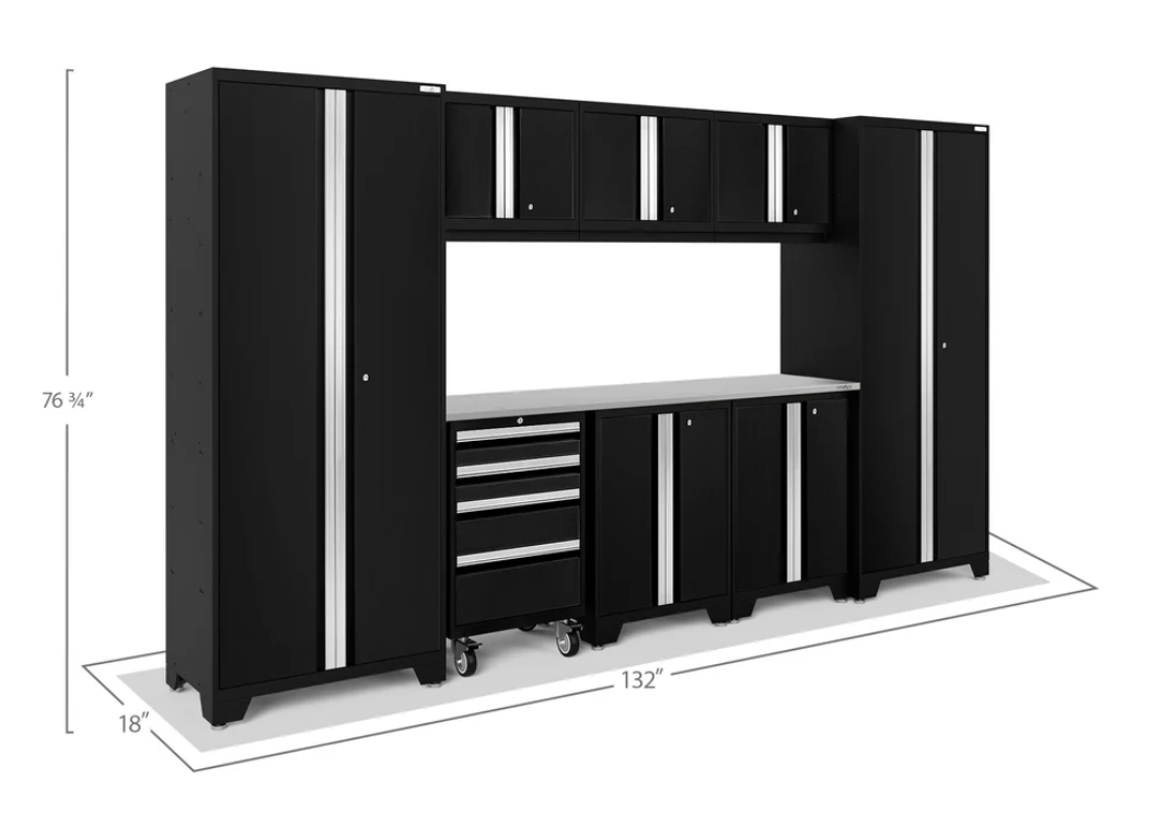 NewAge Garage Cabinets BOLD Series Black 9-Piece Set