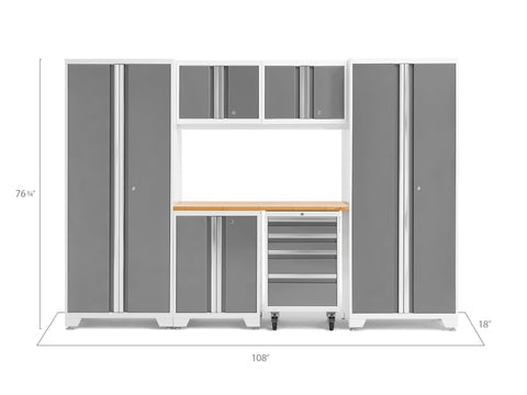 NewAge Garage Cabinets BOLD Series Platinum 7-Piece Set