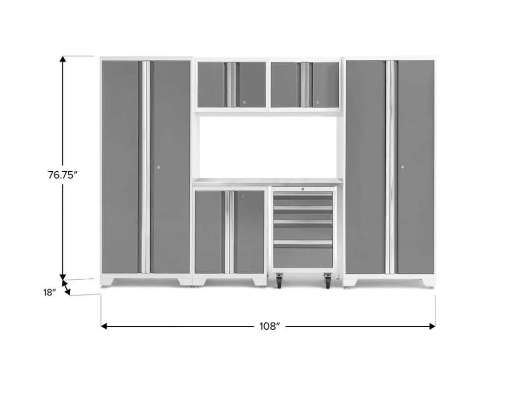 NewAge Garage Cabinets BOLD Series Platinum 7-Piece Set