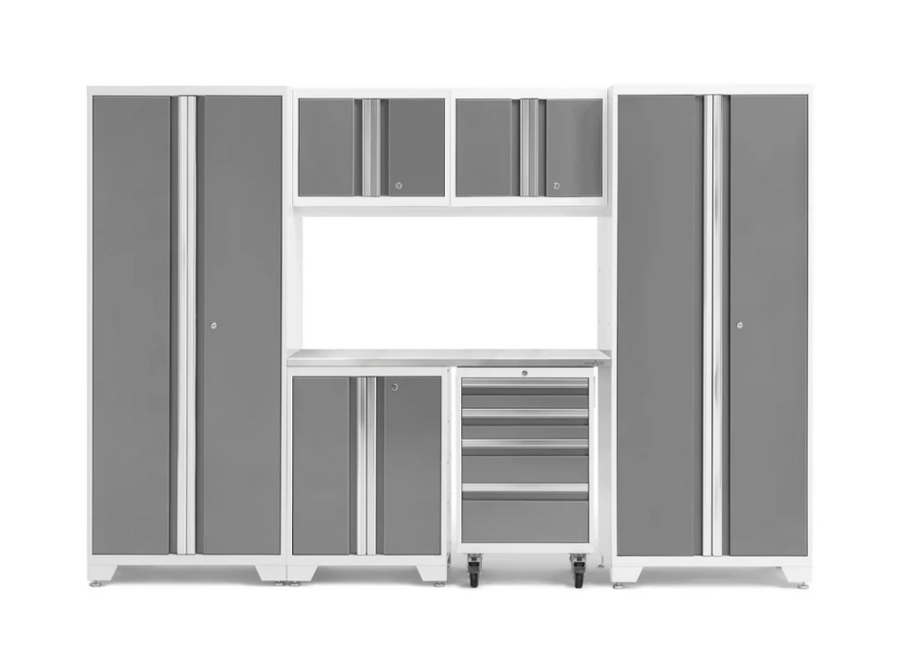 NewAge Garage Cabinets BOLD Series Platinum 7-Piece Set