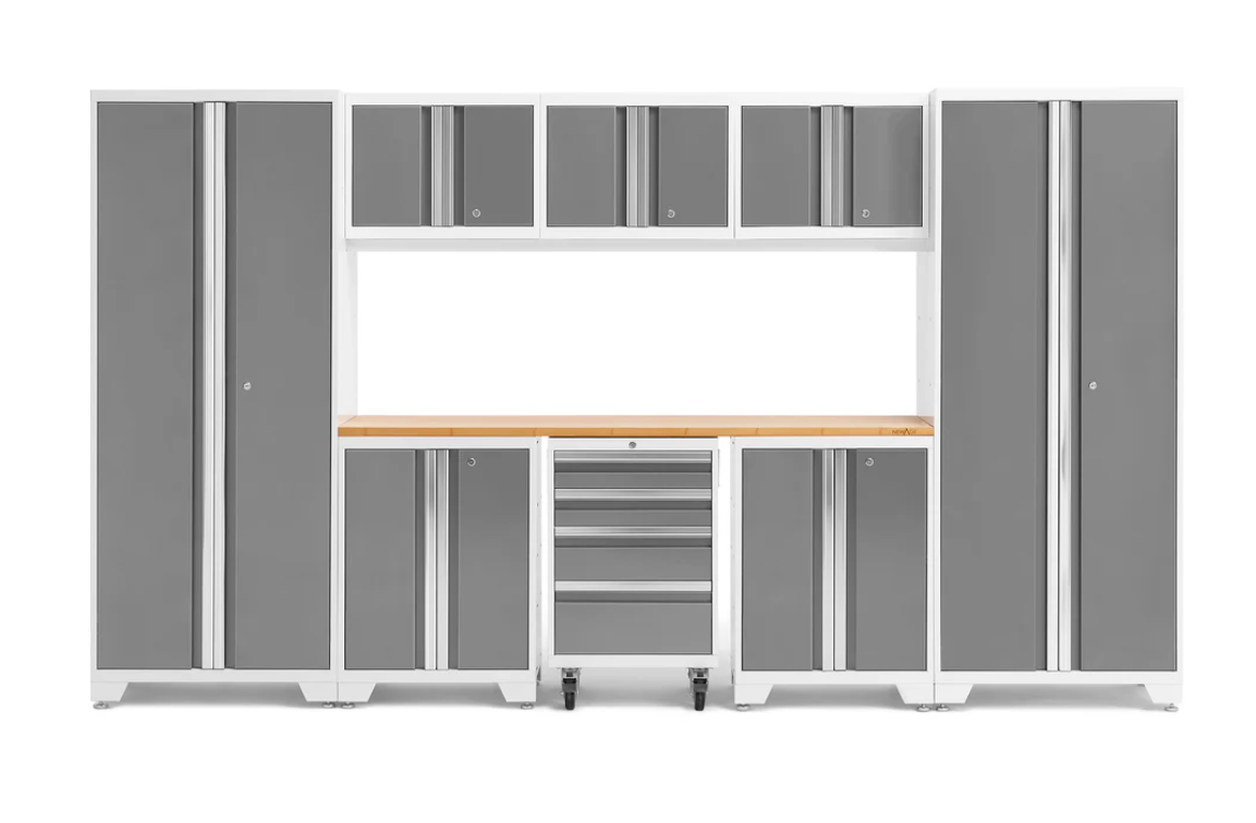 NewAge Garage Cabinets BOLD Series Platinum 9-Piece Set
