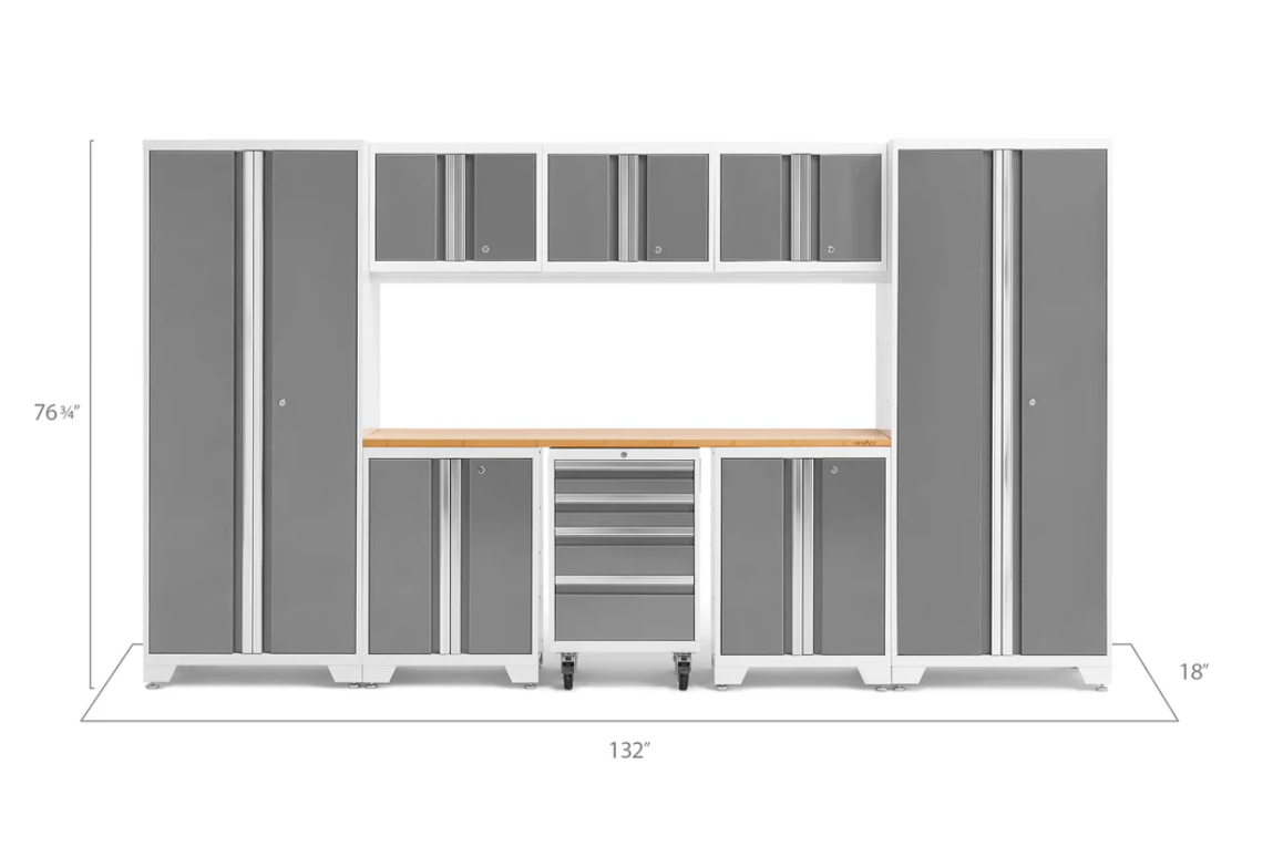 NewAge Garage Cabinets BOLD Series Platinum 9-Piece Set