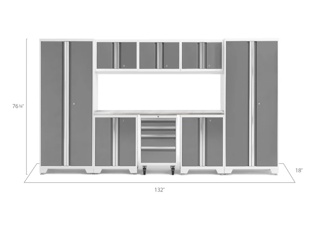NewAge Garage Cabinets BOLD Series Platinum 9-Piece Set