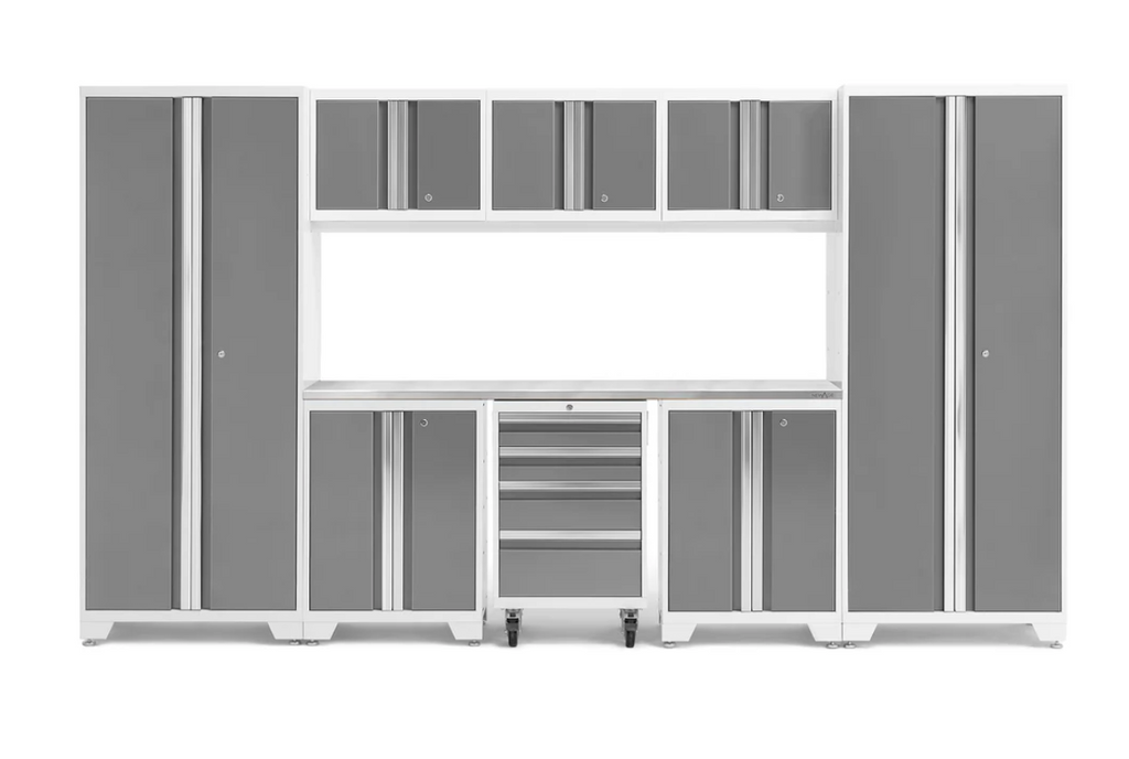 NewAge Garage Cabinets BOLD Series Platinum 9-Piece Set