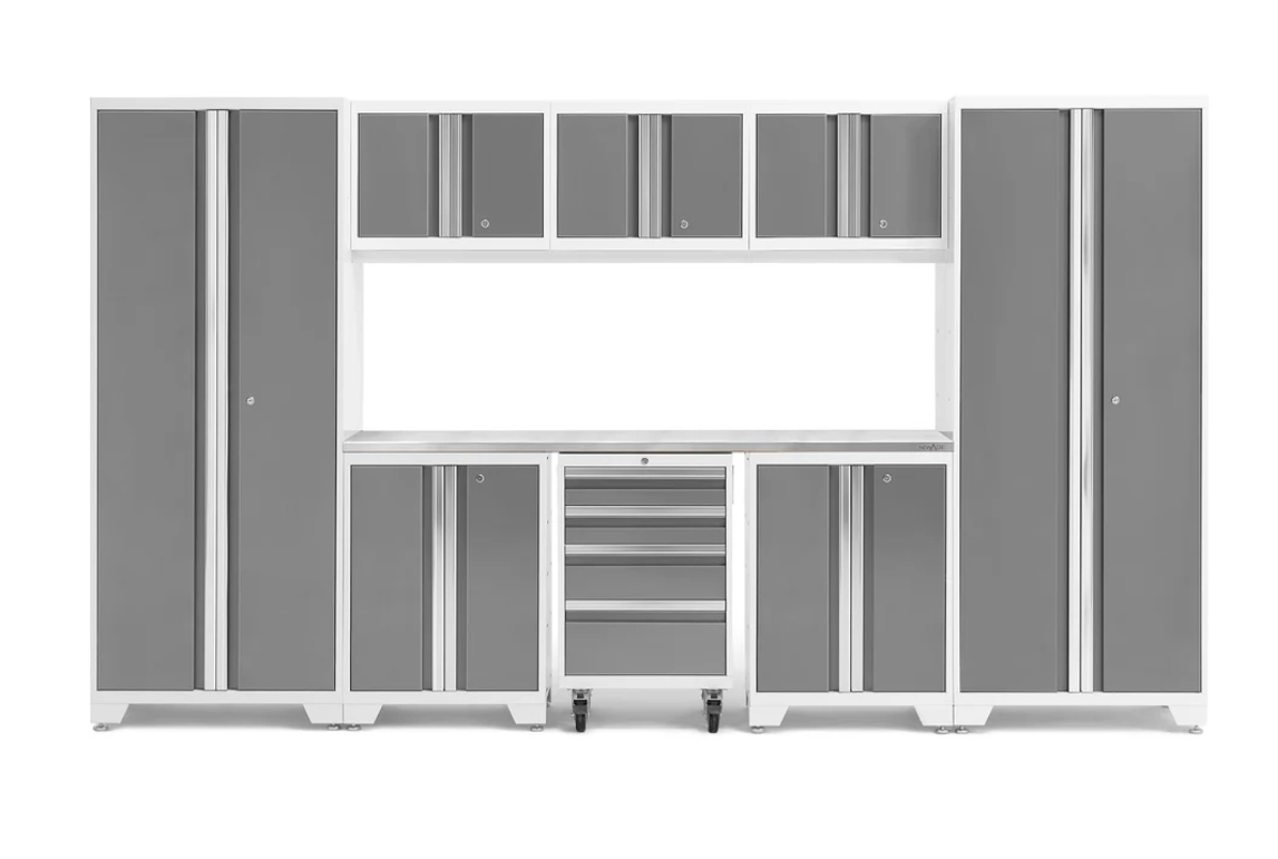 NewAge Garage Cabinets BOLD Series Platinum 9-Piece Set