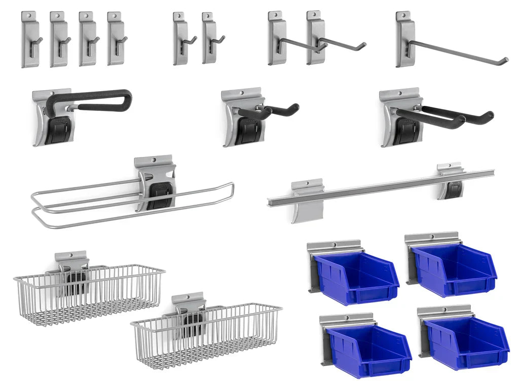 Newage Lockable Slatwall 20-Piece Accessory Kit - 55537