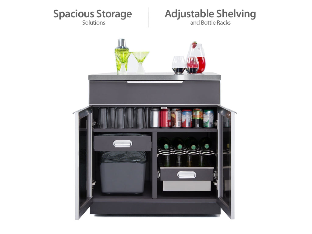 Newage Outdoor Kitchen 2 PC Cabinet Set in Slate Gray
