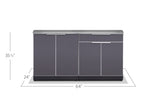 Newage Outdoor Kitchen 2 PC Cabinet Set in Slate Gray