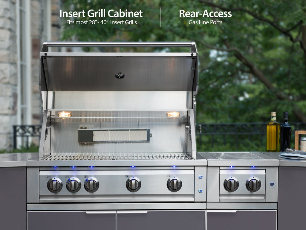 Newage Outdoor Kitchen 2 PC Cabinet Set in Slate Gray
