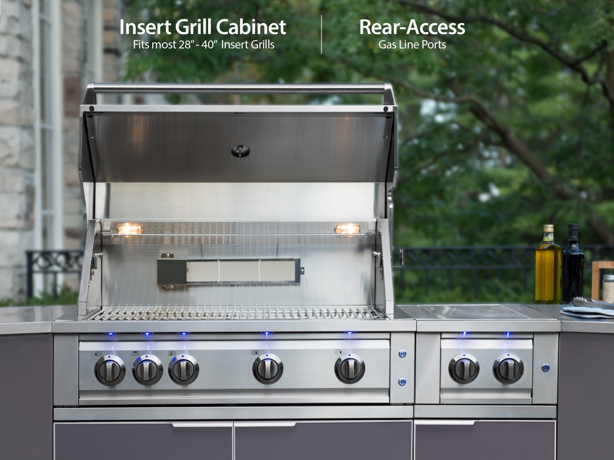 Newage Outdoor Kitchen 2 PC Cabinet Set in Slate Gray