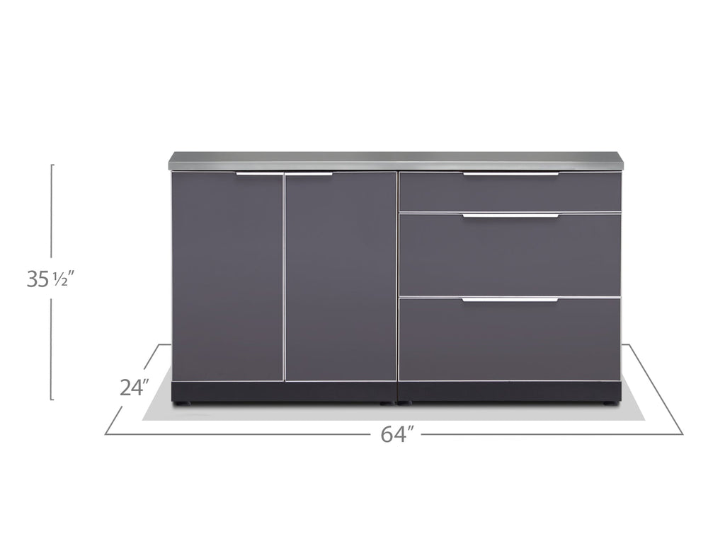 Newage Outdoor Kitchen 2 PC Cabinet Set in Slate Gray