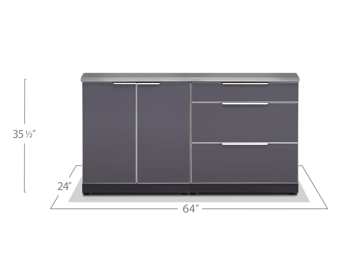 Newage Outdoor Kitchen 2 PC Cabinet Set in Slate Gray
