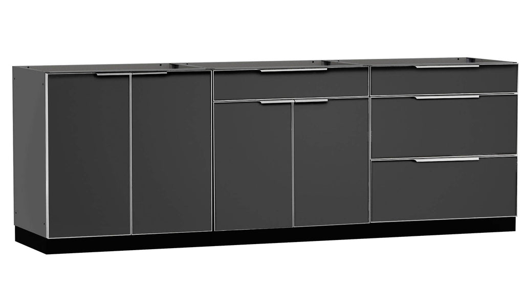 Newage Outdoor Kitchen 3 PC Cabinet Set in Slate Gray
