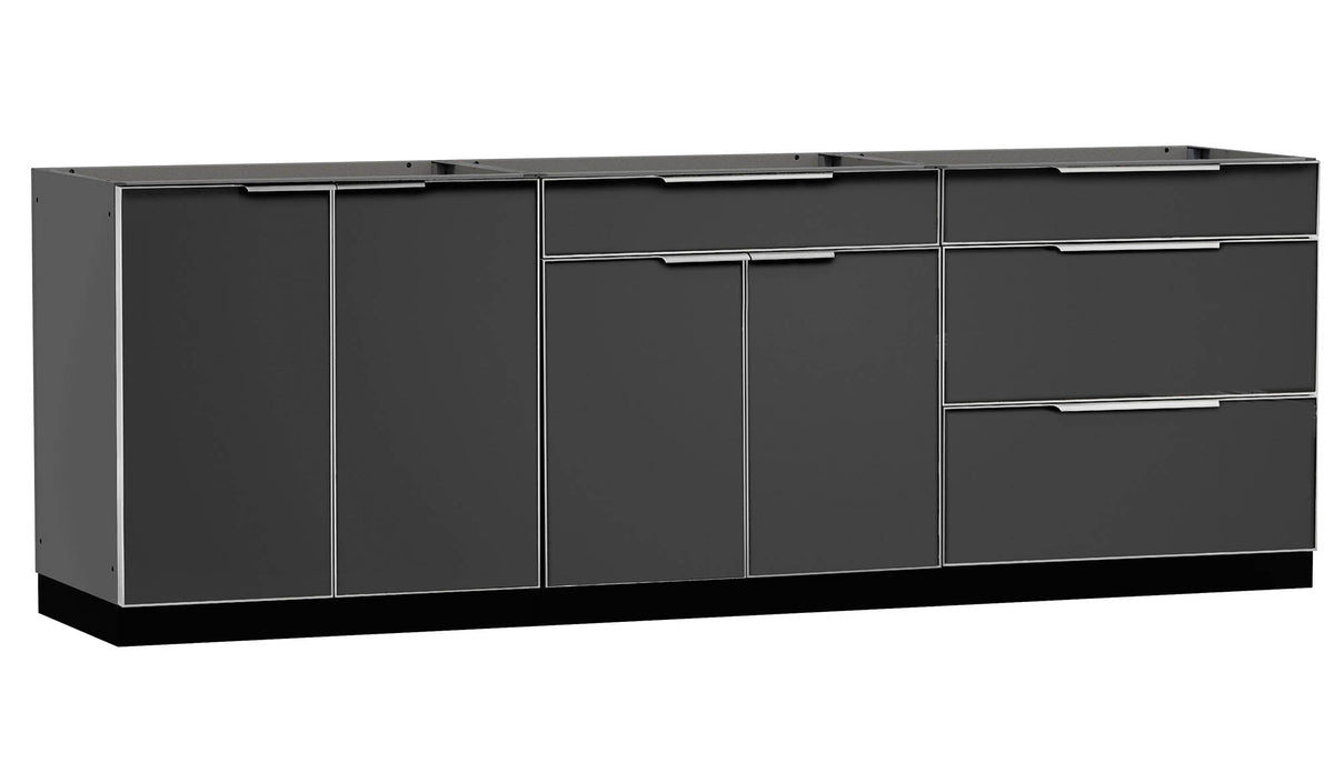Newage Outdoor Kitchen 3 PC Cabinet Set in Slate Gray