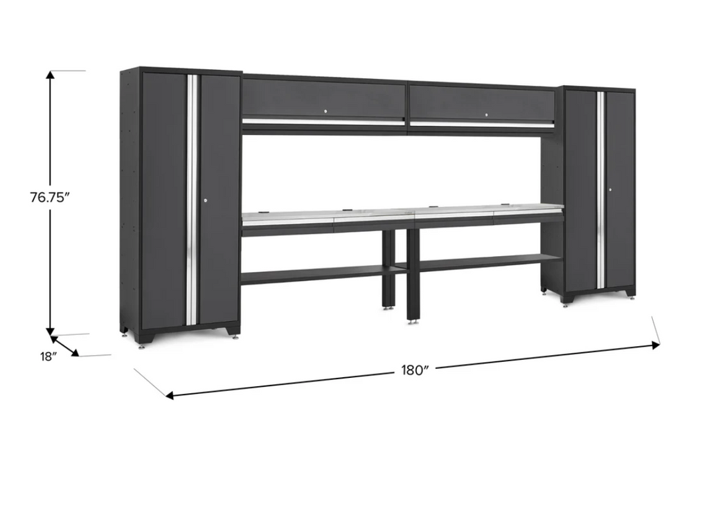 Newage Products Bold Series Gray 8 Piece Set with Stainless
