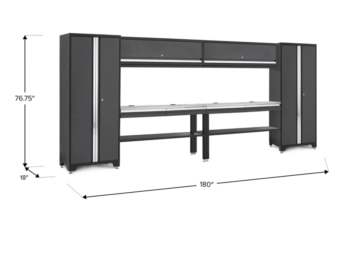 Newage Products Bold Series Gray 8 Piece Set with Stainless