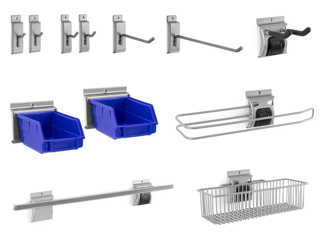 Newage Products Lockable Slatwall 12-Piece Accessory Kit