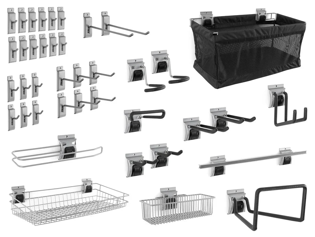 Newage Products Lockable Slatwall 40-Piece Accessory Kit