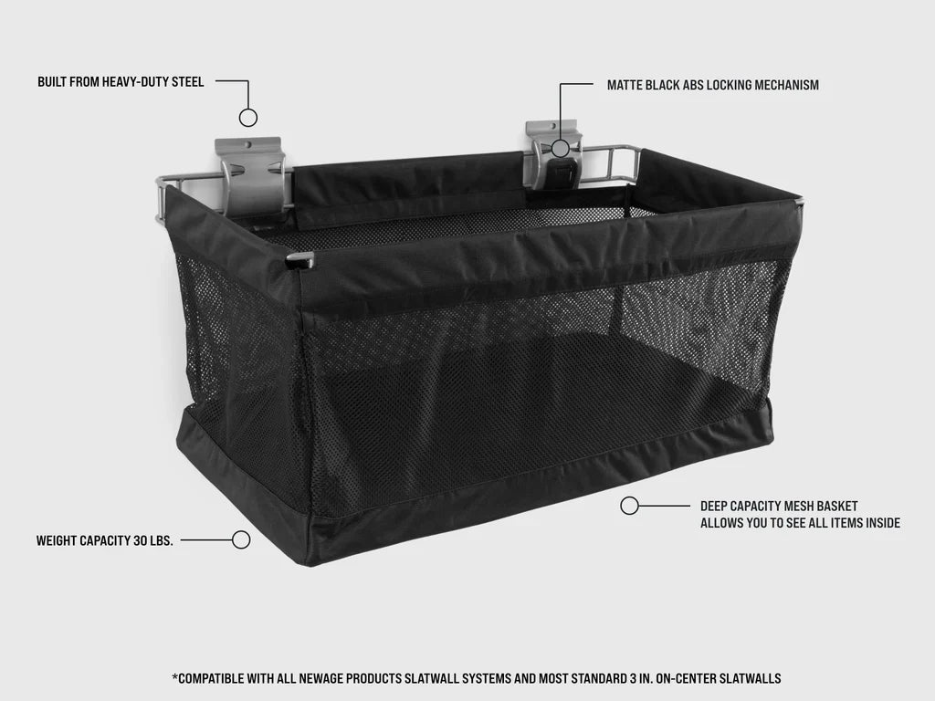 Newage Products Lockable Slatwall Accessories Mesh Basket