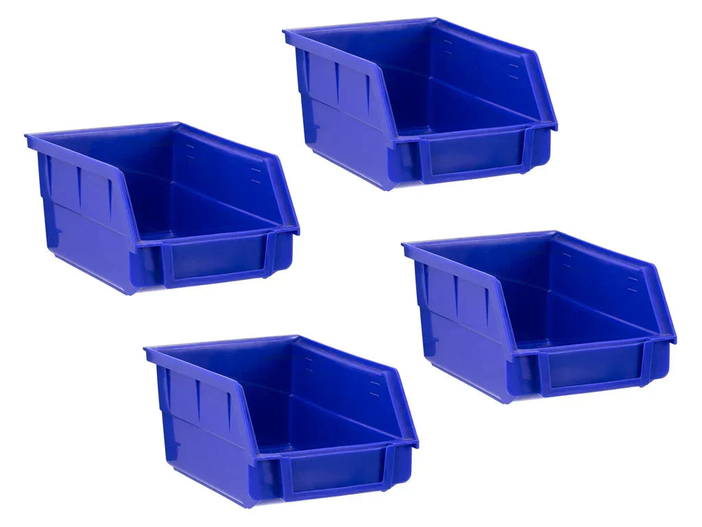 NewAge Steel Slatwall Blue Parts Bins (Pack of 4) - Storage
