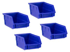 NewAge Steel Slatwall Blue Parts Bins (Pack of 4) - Storage