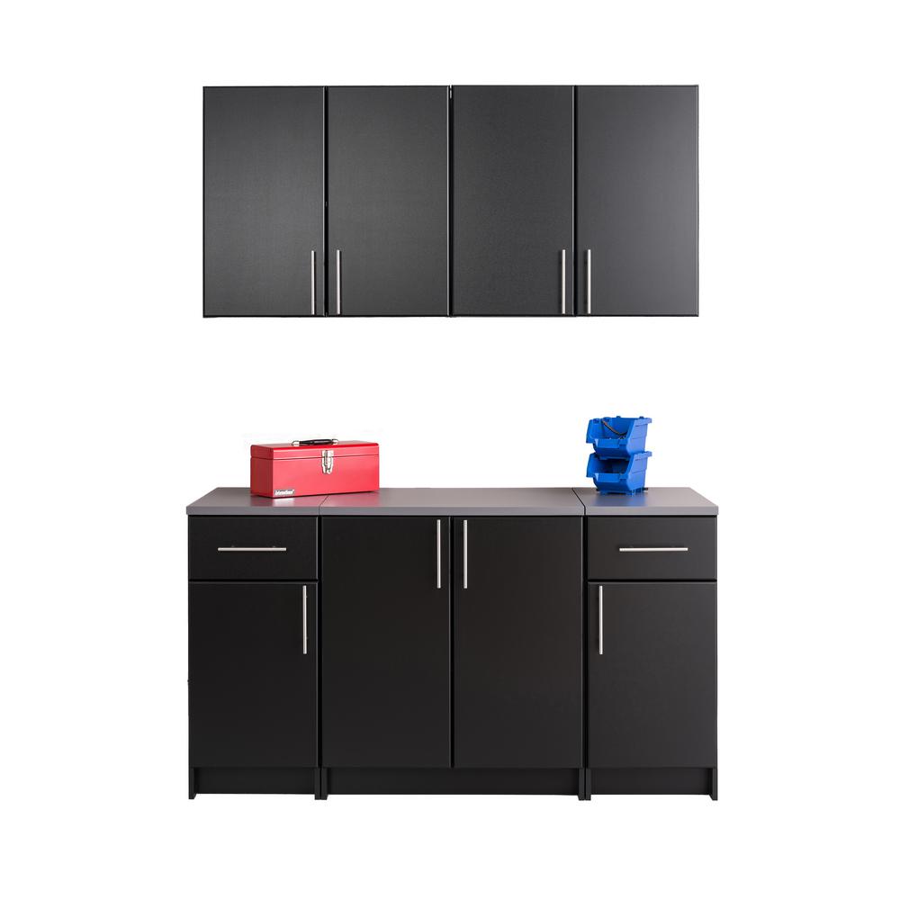 Prepac Black Elite 64’’ Storage Cabinet Set - 5pc