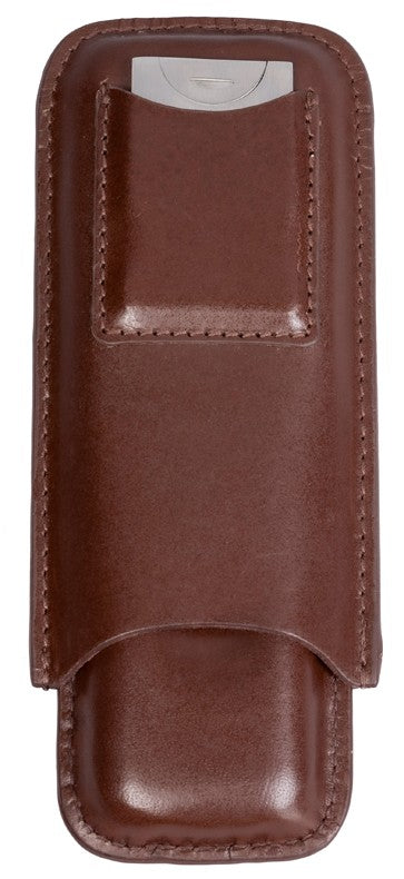 Prestige Import Group Leather Cigar Case w/ Cutter Brown