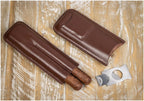 Prestige Import Group Leather Cigar Case w/ Cutter Brown