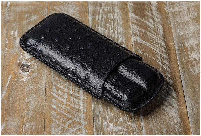 Prestige Import Group 2 Cigar Ostrich Style Case
