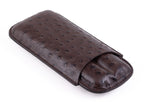 Prestige Import Group Ostrich Style Cigar Case Brown Bonded Leather