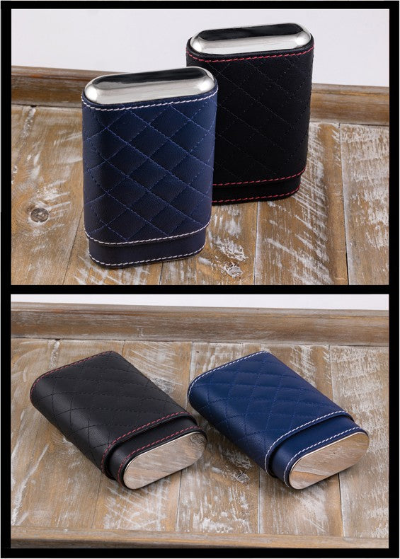 Prestige Import Group 3 Cigar Diamond Stitched Case w/