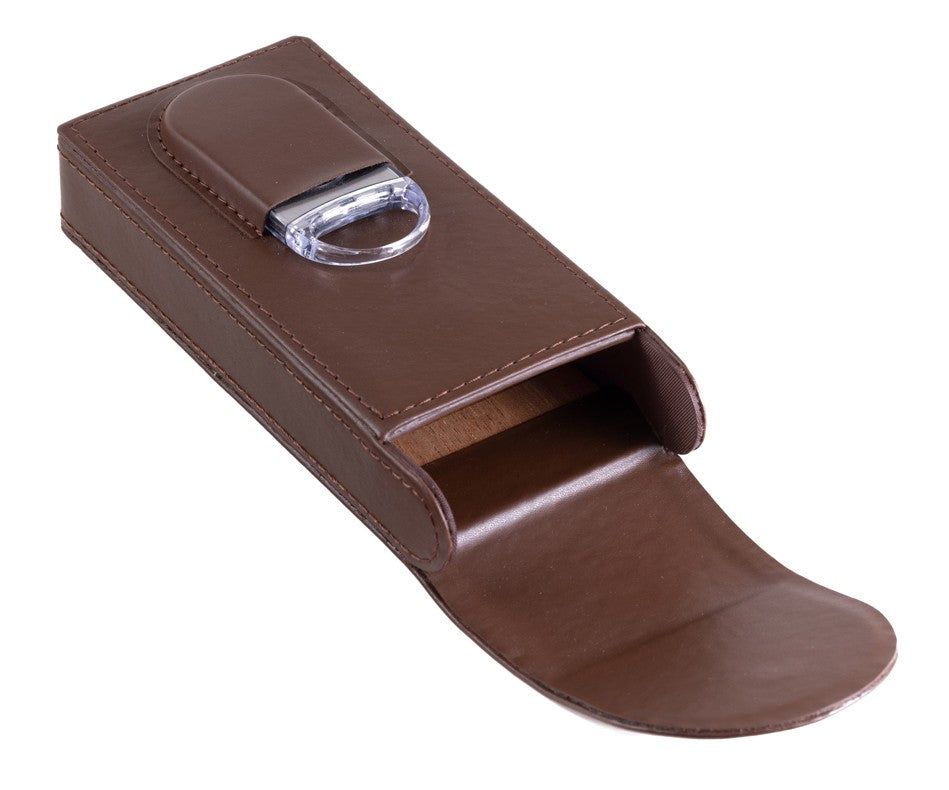 Prestige Import Group 3 Cigar Leather Case w/ Magnetic