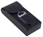 Prestige Import Group Black Leather 3-Cigar Magnetic Closure Case